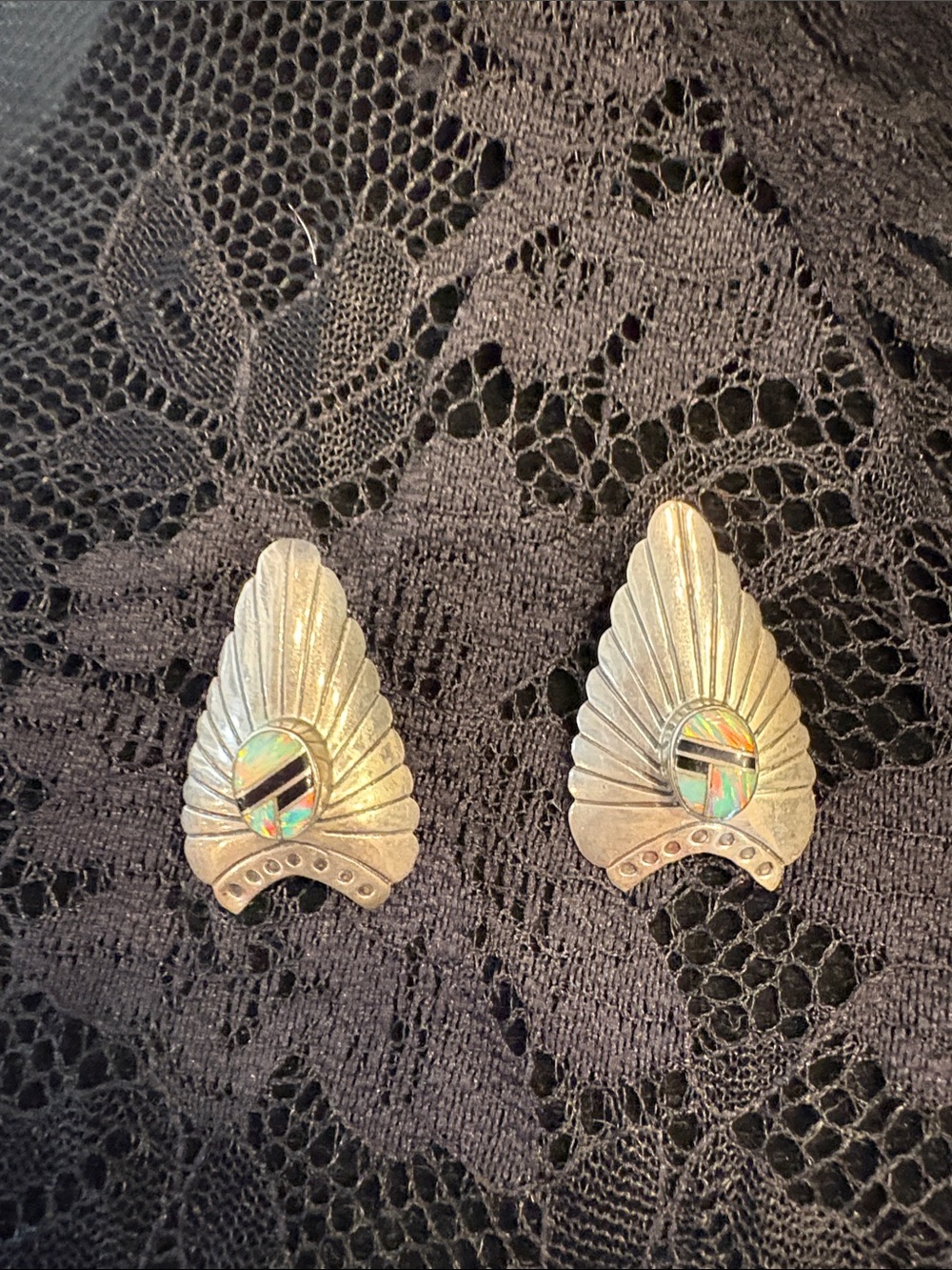 Fire opal Ss earrings